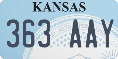 KS license plate 363AAY