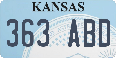 KS license plate 363ABD