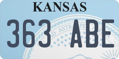 KS license plate 363ABE