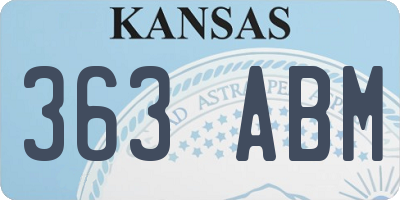 KS license plate 363ABM
