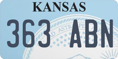 KS license plate 363ABN