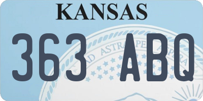 KS license plate 363ABQ