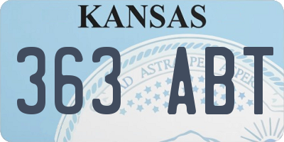 KS license plate 363ABT
