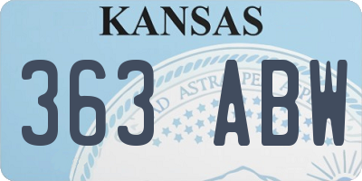 KS license plate 363ABW