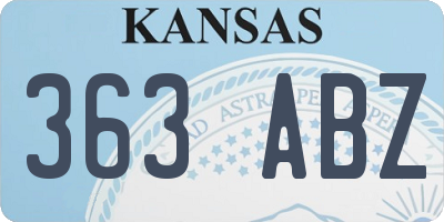 KS license plate 363ABZ