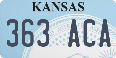 KS license plate 363ACA