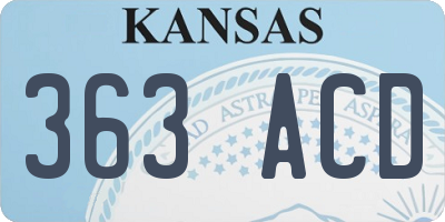 KS license plate 363ACD