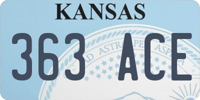 KS license plate 363ACE