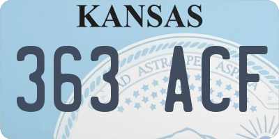 KS license plate 363ACF