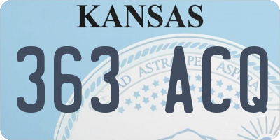 KS license plate 363ACQ