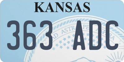 KS license plate 363ADC