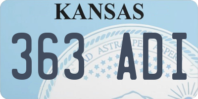 KS license plate 363ADI