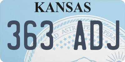 KS license plate 363ADJ