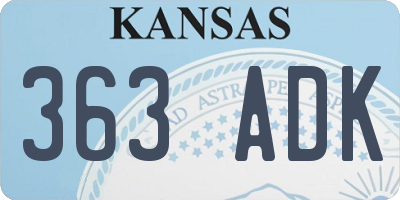 KS license plate 363ADK