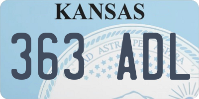 KS license plate 363ADL