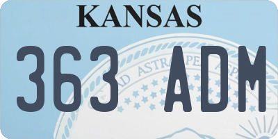 KS license plate 363ADM