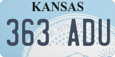 KS license plate 363ADU