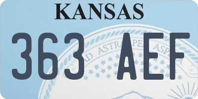 KS license plate 363AEF