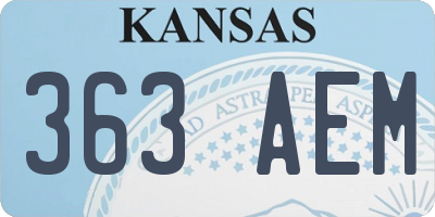 KS license plate 363AEM