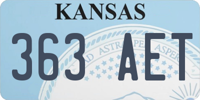 KS license plate 363AET