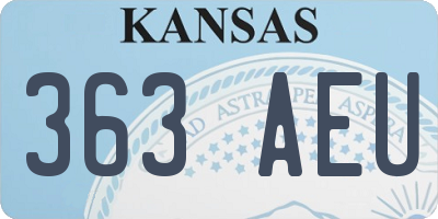 KS license plate 363AEU