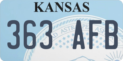 KS license plate 363AFB