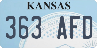 KS license plate 363AFD