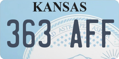 KS license plate 363AFF