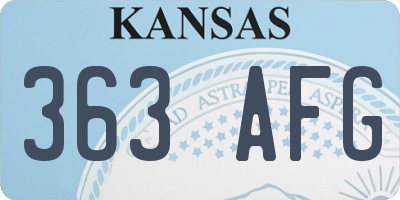 KS license plate 363AFG