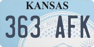 KS license plate 363AFK