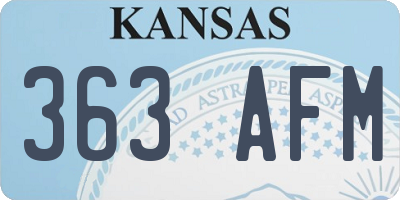 KS license plate 363AFM