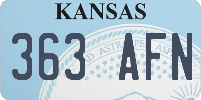 KS license plate 363AFN
