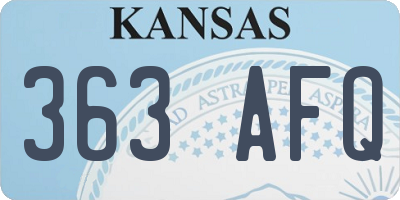 KS license plate 363AFQ