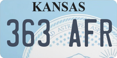 KS license plate 363AFR