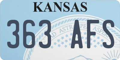 KS license plate 363AFS