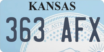 KS license plate 363AFX