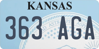 KS license plate 363AGA