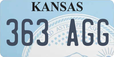 KS license plate 363AGG