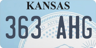 KS license plate 363AHG