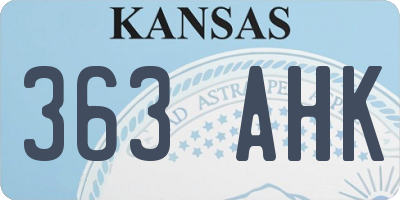 KS license plate 363AHK