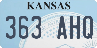 KS license plate 363AHQ
