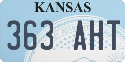 KS license plate 363AHT