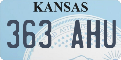 KS license plate 363AHU