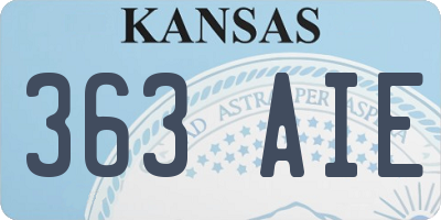 KS license plate 363AIE