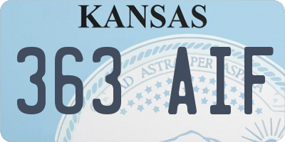 KS license plate 363AIF