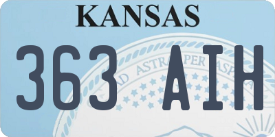 KS license plate 363AIH