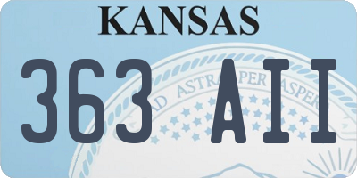 KS license plate 363AII