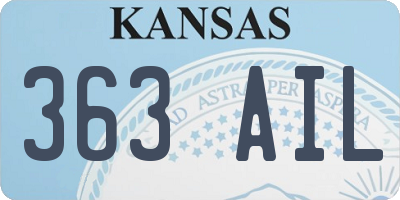 KS license plate 363AIL