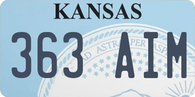 KS license plate 363AIM