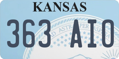 KS license plate 363AIO